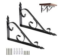 2 Pz Soporte Ángulo Soporte Metal,Soportes Para Estante Negro,Soportes Estantería Triangulares Vintage,Hierro Forjado Montado Pared Soportes Estante,Con Tornillos,Utilizado En Sala Estar,Exterior