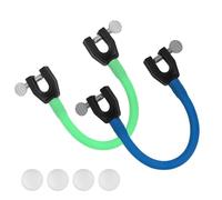2 Pzs Conector de Punta de Esquí, Conector de Esquí con 4 Espaciadores Ayuda para el Entrenamiento de Esquí Equipo de Entrenamiento de Esquí para Niños Principiantes (Verde Claro, Azul)