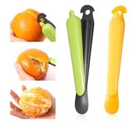 2 Pzs Pelador de Naranjas 5 en 1, Acero Inoxidable Pelador de Frutas Artilugios de Cocina Pelador de Naranjas Herramienta Peladora de Pomelo, Fácil de Pelar para el Hogar (Verde, Amarillo)