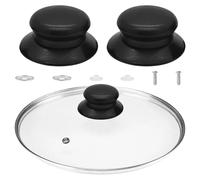 2 Pzs Perilla para Tapa de Cacerola, perillas tapadera Olla de baquelita, Pomos Tapa cazuela Anti Calor, pomo Tapa sarten Universal, Pot Lid Handle, con Tornillos