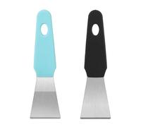 2 Pzs Raspador de Impresora 3D, Acero Inoxidable Espátulas de Impresora 3D Rectas y Curvas Herramientas Extracción Modelos Seguras Sin Dañar la Superficie Construcción (Negro, Azul)