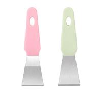 2 Pzs Raspador de Impresora 3D, Acero Inoxidable Espátulas de Impresora 3D Rectas y Curvas Herramientas Extracción Modelos Seguras Sin Dañar la Superficie Construcción (Verde, Rosa)
