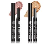 2 Pzs Sombra de Ojos en Barra Brillante (Rose & Golden Shimmer), Lápiz de Sombra Ojos en Crema de Larga Duración, Maquillaje de Ojos Multiusos para Principiantes e Iluminador de Lagrimal