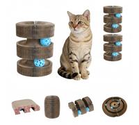 2 rascadores plegables de cartón para gatos, juguete mágico para gatos con bola, rascador interactivo Turbo Track para gatos de interior, almohadilla de rascar reciclable de alta densidad para cuidado