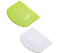 2 raspadores de masa y cuencos, cortador de masa de plástico sin BPA, rascador flexible grueso para cuencos, raspador versátil para el hogar y la cocina, extracción, mezcla de masa, decoración de