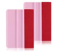 2 rasquetas de vinilo con borde de fieltro para eliminar burbujas, rasqueta de 4 pulgadas con paño de fieltro suave para envoltura de coche, tinte de ventana y papel pintado