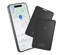 2 rastreadores de artículos, tarjetas de rastreador de carteras, rastreador de monederos, compatible con Apple Find My (solo iOS) para maletas/maletas/bolsas/teléfonos, no recargables, larga vida útil