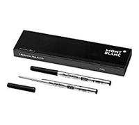 Montblanc 116189 Recambios para esferógrafo de tamaño F - Recargas de alta calidad en color Mystery Black, 1 paquete x 2 Recambios