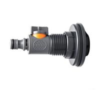 2 recipientes de drenaje de agua de PVC con boquilla de desmontaje rápido de 16 mm, controlador recto para adaptador de tubo de tanque de lluvia (1/2)