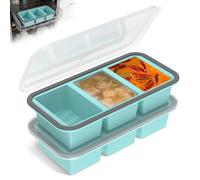 2 recipientes de silicona extragrandes con tapa, dosificadores de 200/350 ml para sopa, salsas y preparaciones de alimentos, también se pueden utilizar como cubitos de hielo, sin BPA, apilables