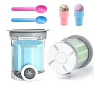 2 recipientes FIHODONE para Ninja Creami, accesorios para máquina de helados con 2 soportes para bolas de hielo y 2 cucharas de yogur, compatible con Ninja Swirl NC700 NC701 Series-Bpa, apto para