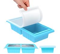 2 recipientes para congelar sopa, de silicona Souper Cube con tapa, vasos de cubitos de hielo extragrandes, recipientes apilables para congelar sopas, sopa de congelación, cubo de hielo, caldo (2