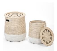 2 recipientes para la colada de 86 + 45 litros con tapa, cesta para ropa sucia, cestas extra grandes para guardar en la lavandería, baño, habitación infantil, dormitorio