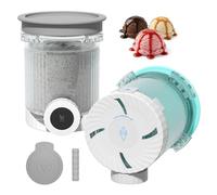 2 recipientes para Ninja CREAMi Swirl, 480 ml, para máquina de hielo Ninja serie NC700 y NC701EU, con cubierta antipolvo y mango antideslizante, sin BPA y apto para lavavajillas