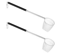 2 redes de camarones para acuario, pequeñas redes de pesca para pecera con mango de acero inoxidable extensible, red de malla fina para peces, camarones, estanque, arroyo, residuos de alimentos y