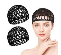 2 redes para el cabello para dormir, gorras de malla de ganchillo para prensa de seda, protección de cabello rizado y peluca, gorros suaves y reutilizables para mujer, correa de elevación para mujer