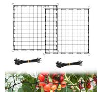 2 redes Scrog de 120 x 120 cm, red elástica con 40 bridas, red de apoyo para plantas trepadoras, red de cultivo para plantas, carpas para plantas, red para melones, frijoles, frutas, plantas de flores