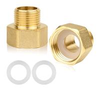 2 reductores de 1/2 pulgadas a 3/4 pulgadas, extensión reductora de 1/2 pulgadas exterior x 3/4 pulgadas interior de latón, reductor AG/IG con junta de goma, adaptador para la conversión de conexiones