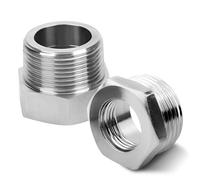 2 reductores de acero inoxidable de 1 pulgada a 1/2 pulgadas, rosca exterior a rosca interior, reducción AG/IG, AG 1 pulgada x IG 1/2 pulgadas para tuberías de agua
