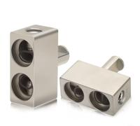 2 reductores de tierra de potencia de audio para coche, calibre dual 1/0 a 1/0 para adaptador de compensación de entrada de amplificador para configuración de cableado del sistema de coche