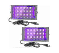 2 reflectores LED UV de 100 W, luz negra, IP65, impermeables, lámpara LED ultravioleta, iluminación