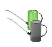 2 Regaderas Ming 1 Litro Regadero Bonsai Pico Largo Acero Inoxidable Extraíble Pequeña Interiores y Exteriores Plástico (Verde y Gris)