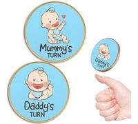 2 regalos divertidos para bebé, regalo de moneda de decisión para papá y mamá, regalos de embarazo para papá y mamá por primera vez, anuncio de baby shower, regalos de nuevos padres para el día del