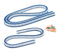 2 Regla Curva Flexible, 60 cm/30 cm Regla Flexible de Plástico, Disponible en Ambos Lados, para Oficina, Escuela, Estudio, Ropa, CarpinteríA, para Dimensiones, Patrones, Dibujos(Escala de Doble Cara)