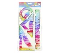 2 Regla rígida y de doble función para artistas, herramienta de elaboración de tonos brillantes con bordes rectos y escala de medición flexible Uso con bordes rectos flexibles y diseño