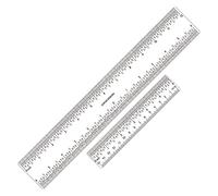 2 reglas de acrílico transparente de 6 pulgadas/12 pulgadas, regla de centrado cero con pulgadas y herramienta de medición métrica,reglas de borde recto de 12 y 6 pulgadas,para cortar papel