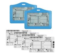2 reglas de ECG y 2 tarjetas Ruler Cards, ECG 7 Step Ruler for ECG/ECG Pocketcard Set Interpretation Assessment Tool, Plástico Herramienta de Medición