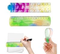 2 Reglas Flexibles Pequeñas de 15 y 30 cm para Dibujar Líneas en Superficies Irregulares, Herramientas de Dibujo Transparentes para Estudiantes y Artistas, Bonitas para el Diario y Kits Escolares