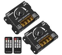2 reguladores LED CC 12 V 24 V para tiras LED, regulador de intensidad de 30 A PWM LED con mando a distancia, botón de regulación para ajustar el brillo, regulador de brillo para banda de luz