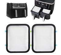 2 Rejilla Air Fryer Antisalpicaduras para Ninja Foodi MAX Freidora de Aire con Compartimento Doble, 9,6 l, 6 en 1, Magnético Protección Contra Salpicaduras para Ninja (AF400EU,AF451EU) Dual Zone