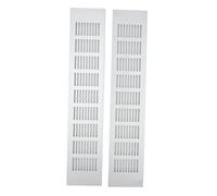 2 rejillas de ventilación rectangulares de aleación de aluminio para armario, zapatero, armario (80 x 400 mm)