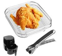 2 rejillas para freidora de aire caliente, 20 x 20 cm, accesorios para freidora de aire caliente, cesta apilable para freidora de aire caliente, cesta para freidora de aire caliente, rejilla para