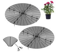 2 rejillas para macetas, protección para macetas, protección para plantas, gatos, 19/30/52 cm, se puede cortar, diámetro del marco de la cubierta del jardín, a prueba de gatos, longitud de clavos: 10