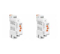 2 relé temporizado multifunción modular, AC/DC 12 V 24 V 220 V, 2 intercambios SPDT 16 A, 10 funciones, temporizador 0,1 s-10 días, 1 módulo DIN, GRT8-M2-W240