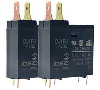 2 relés de alimentación DU1PU de 12 V CC, 16 A 250 VAC, PCB de 4 pines + 2 pestañas de conexión rápida, SPST-NO, compatible con factor de forma DEC DU1PU-12VDC, relé de placa de control de horno