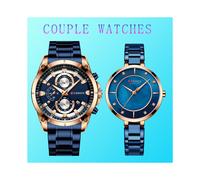 (2) Relojes de buceo para hombre de marca de lujo, relojes de pareja únicos de oro para mujeres y hombres,
