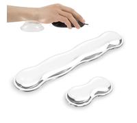 2 reposamuñecas ergonómico de gel para mouse y teclado, juego de soporte de muñeca de silicona blanca para teclados y mouse, alivio del dolor, adecuado para computadora/portátil/juegos