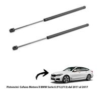 2 Resortes A Gas Pistoncitos Cofano Motor Para BMW Serie 6 (F12, F13) Desde 2011