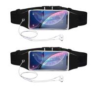 2 riñoneras con Pantalla táctil, universales para teléfonos móviles de Menos de 6,5 Pulgadas, riñoneras Deportivas de Moda, Accesorios para Deportes al Aire Libre (Negro)