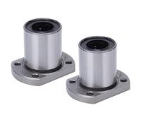 2 rodamientos de bolas lineales de brida ovalada, acero de rodamiento de 16 mm de diámetro interior 16UU para eje de movimiento lineal CNC