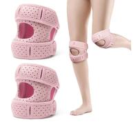 2 rodilleras para rótula Wellness para reducir el estrés, soporte ajustable para rodilla, estabilizador de rodilla, férula transpirable para rodillas de corredor, rodilla de saltador (rosa)