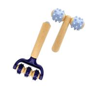 2 rodillos de masaje de madera natural adecuados para terapias eficaces, estimulando la piel, promoviendo la salud, regalo para uso doméstico, masajeador portátil