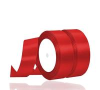 2 Rollo Cinta de Satén, 25mm x 22m Rojo Seda Raso, Rojo Cinta de Raso Satén para Decoración Boda Cumpleaños Fiesta,Manualidades y Complementos el Pelo Coser Arte Lazo y Tira Embalaje de Regalo