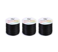 2 Rollos 0.8mm Cuerda Elástica para Hacer Pulseras 50m Cordón Elástico para Pulseras Hilo Elástico para Pulseras Cordon Resistente (Negro)