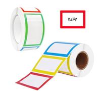 2 Rollos (400 Piezas) De Pegatinas En Blanco Enmarcadas En Colores, Etiquetas Adhesivas Para Botellas, Etiquetas Adhesivas De Clasificación, Pegatinas Con Nombres Escritos A Mano