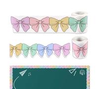 2 Rollos Borde para Tablón de Anuncios Pegatina, Corta la Corbata Pastel Tableros de Anuncios Decorativos Trim para la Oficina del Hogar Pizarra Blanca Pizarra Negra Ventana (2 Rollos)
